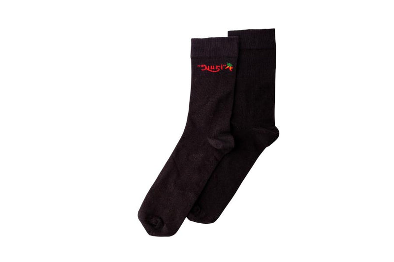 Mid-Length NURI Socks in black with chilies  EU 38-40/US 7.5-9
